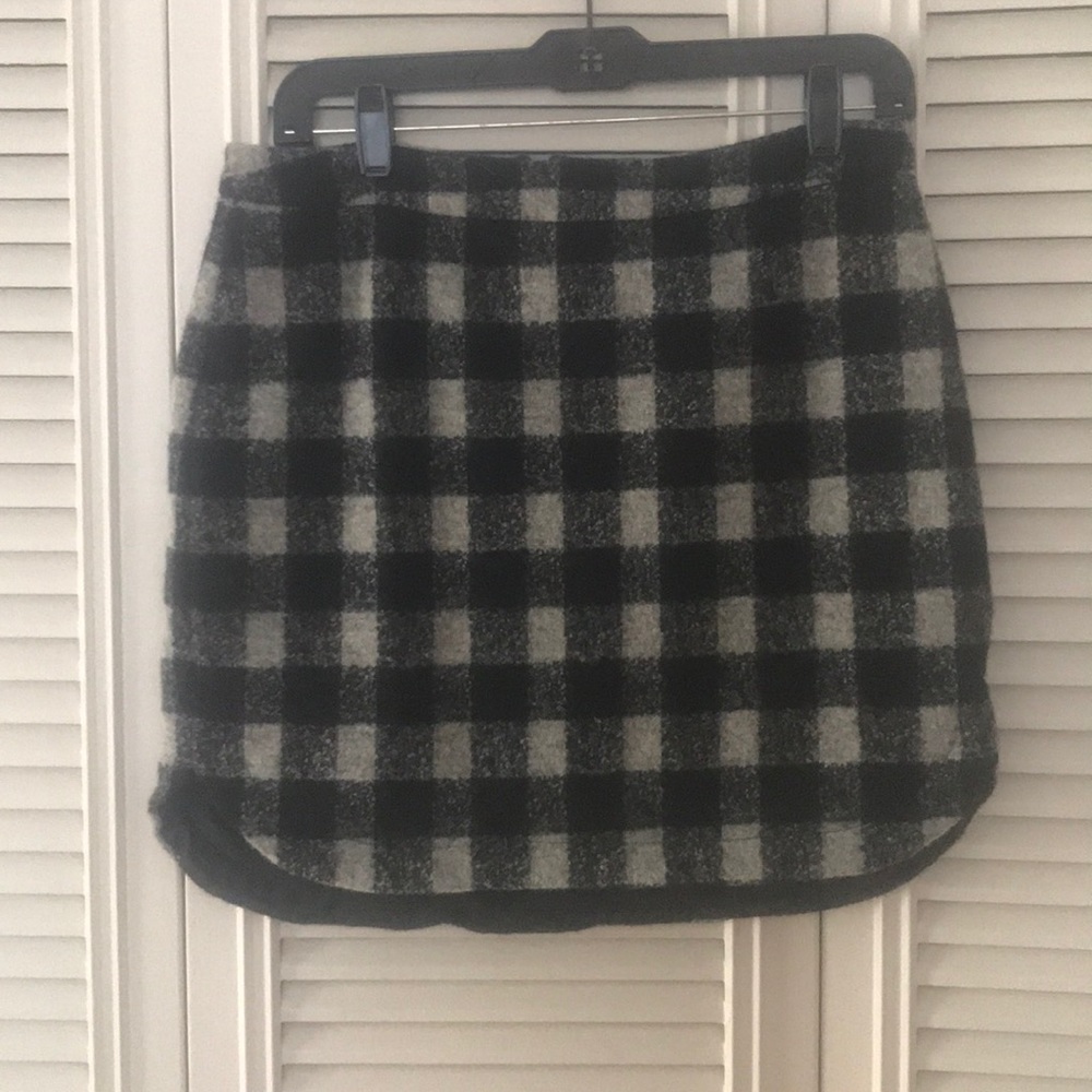 Gray and black checkered wool skirt (madewell)